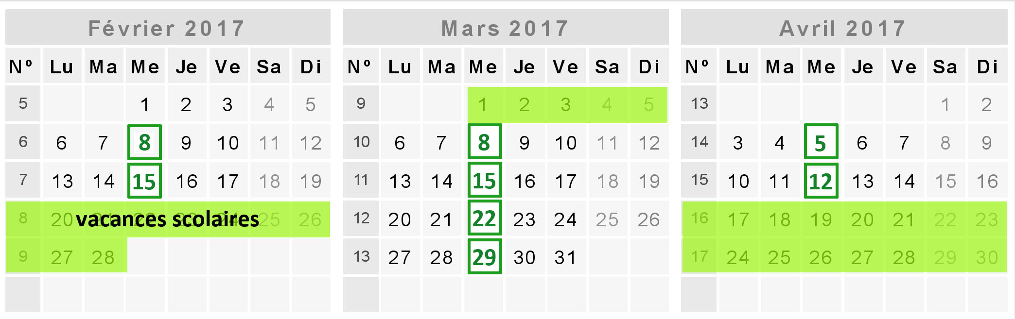 pleine conscience enfant - calendrier fev 2017 - avril 2017